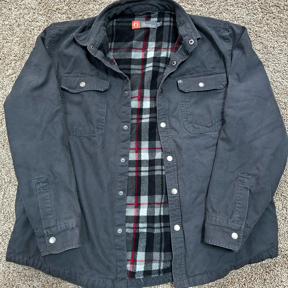 Men's Black Jacket with Plaid Lining